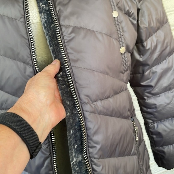 Marc New York Metal Grey Parka Coat Shirley Hooded Faux Fur Trim - Picture 12 of 15